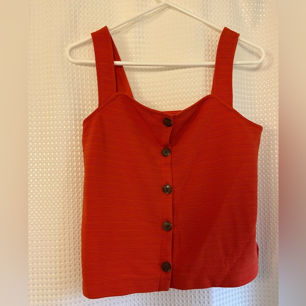 Women's J Crew Orange/Red Sleeveless Top